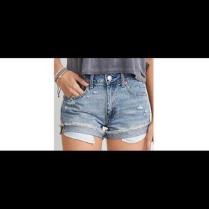 ae denim shorts light wash